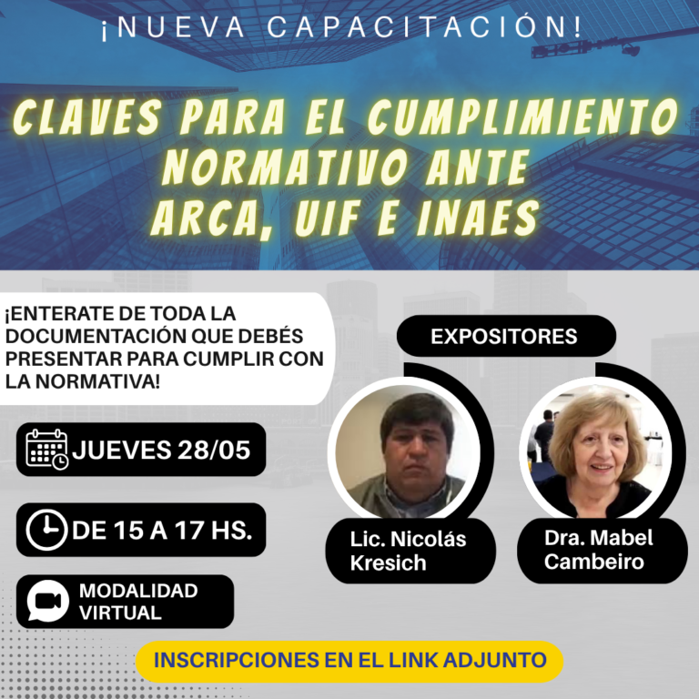 Inaes Virtual NUEVA CAPACITACIÓN VIRTUAL: “CLAVES PARA EL CUMPLIMIENTO NORMATIVO ANTE ...